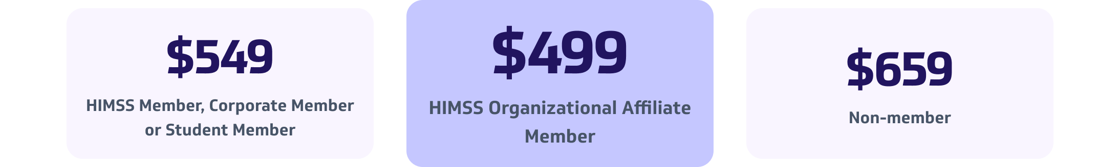 $499 - HIMSS Organizational Affiliate Member