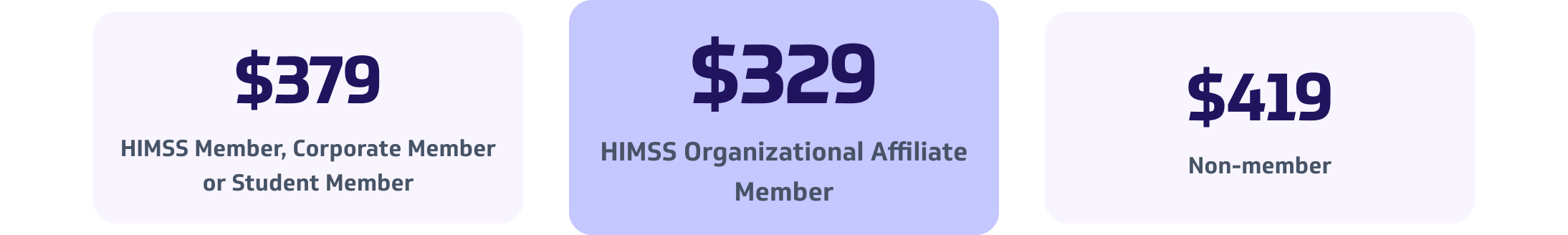 $329 - HIMSS Organizational Affiliate Member
