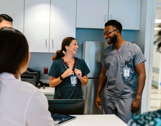 Providers discussing health informatics